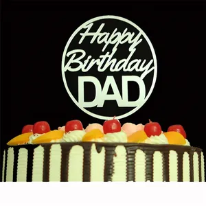 Happy Birthday MOM & DAD Acrylic Cake Topper For Mother & Father Party Decorations Supplies