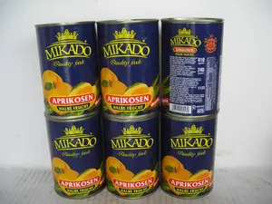 Top Quality Mikado Brand Chinese Canned Apricot Halves In Syrup