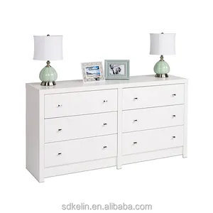 Modern Used Bedroom Furniture White Color Dresser with 6 drawers