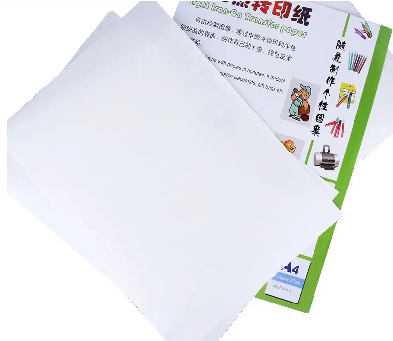 Papel de transferência de calor para impressora de inkjet, tamanho a4 100 pçs/saco