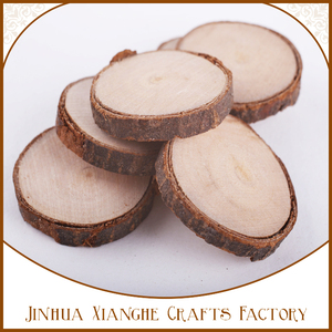 Natural Wooden Crafts <strong>Tree</strong> Ring Wood <strong>Slices</strong> with <strong>Tree</strong> Bark for Painting and hang Tag - Product Image 4