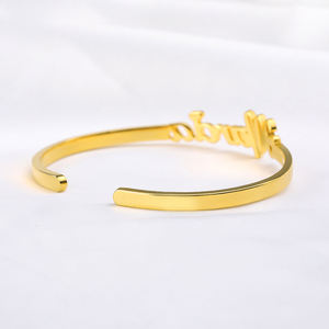 Miglior regalo personalizzato scrivi nome braccialetto alfabeto gioielli femme braccialetti dell'amicizia <span class=keywords><strong>con</strong></span> polsino in acciaio inossidabile personalizzato - Product Image 3
