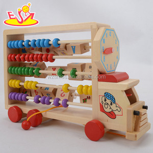 Abacus <span class=keywords><strong>en</strong></span> <span class=keywords><strong>bois</strong></span> <span class=keywords><strong>pour</strong></span> l'apprentissage précoce, jouet camion alphabet avec horloge <span class=keywords><strong>pour</strong></span> bébé, vente <span class=keywords><strong>en</strong></span> gros, W12C008 - Product Image 6