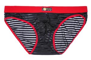 Mens Underwear Stripe <strong>Thong</strong> Sexy <strong>See</strong> <strong>Through</strong> Transparent Briefs Man Panties - Product Image 5