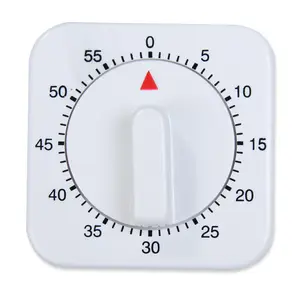 Novelty Small Kitchen Electronic Cooking Kitchen Timer Mechanism White Square 60-Minute Mechanical Digital Timer Counting