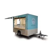 Sıcak Satış Çin seyyar gıda tezgahı Catering Kamyonları yemek satış römorku 4 Tekerlekli Kare Şekli Modern mobil yiyecek arabası
