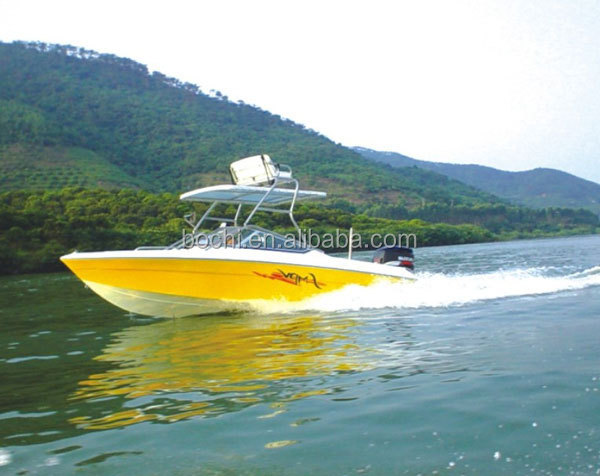 Рыболовная лодка T-Top из стекловолокна с сертификатом CE, 25 футов