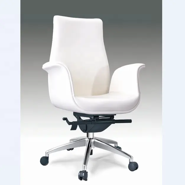 Cadeira executiva luxuosa de escritório, cadeira de escritório com couro branco shunde