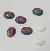 Synthetic Opal Gemstone, Flat Back Cabochon