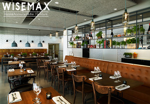WISEMAX MUEBLES Moderno Comercial Cafetería Restaurante Cabina Sofá Personalizado Medio Círculo Botth Asientos Y Mesas Set - Product Image 4