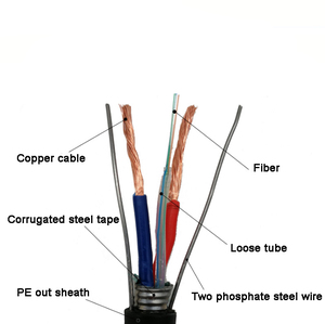 Chất lượng cao g652d 6-Core điện sợi cáp quang với 2 đồng dây điện oplc cáp thông tin liên lạc - Product Image 5