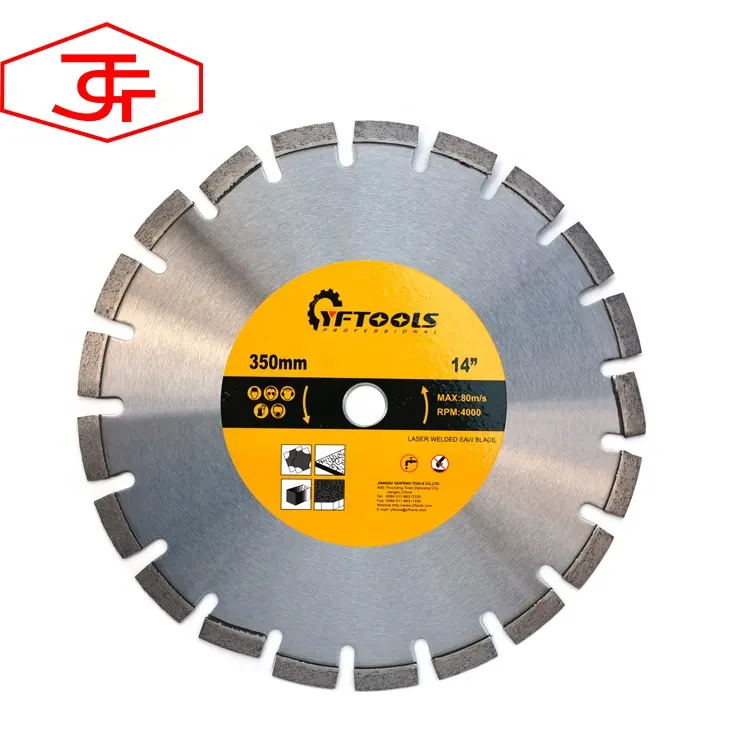 14 Inch Laser Hàn Diamond Saw Blade Đối Cắt Bê Tông Nhựa Đường Granite