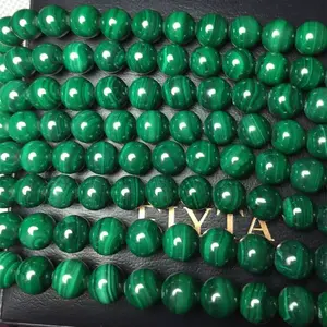 10mm עגול loose טבעי מלכיט loose ירוק חן טבעי loose חרוזים - Product Image 1