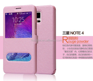 Moins cher Coloré Soie Flip cas pour Mobile téléphone Samsung Galaxy avec Double Fenêtre - Product Image 4