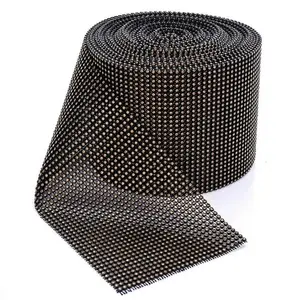 Elastic Banding Rhinestone Trimming Bling Bling Mesh Transparent Garment Accessory Wholesale 24 rows Supplier 6A Grade Bulk