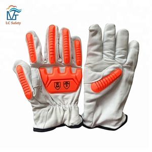 Rindsleder Leder Unzerstörbar Cut Proof Mechanische <span class=keywords><strong>Hand</strong></span> Bohren Handschuhe - Product Image 1