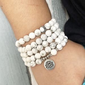 SN1396-pulsera de plata de primera ley con forma de flor para mujer, brazalete, plata esterlina 108, estilo plateado, Reiki, 8mm - Product Image 6