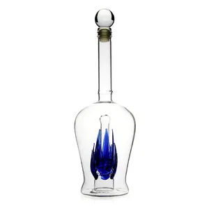 特殊礼品定制设计手工制作独特的空形玻璃白酒龙舌兰酒瓶
