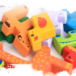 Gioco Educativo <span class=keywords><strong>in</strong></span> <span class=keywords><strong>Legno</strong></span> per Bambini, 13 Pezzi Animali <span class=keywords><strong>Blocchi</strong></span> Impilabili Bilanciati - Product Image 5
