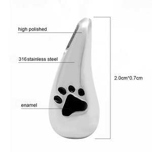Pet Cenaze Takı Toptan Gözyaşı Kolye 316L Paslanmaz Çelik <span class=keywords><strong>Keepsake</strong></span> Külleri Tutucu Kremasyon Urn Paw Print Mücevherat - Product Image 6
