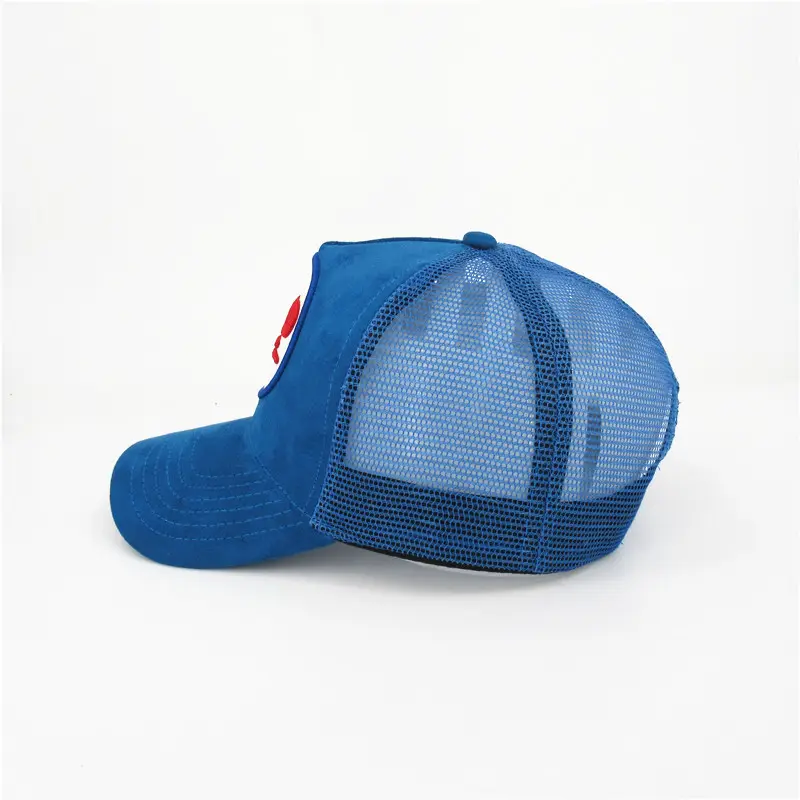 Caps Trucker Hat Suede Baseball Cap Blue Trucker Hats With Embroidery Patch Mesh Snapback Hats