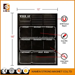 Wholesale Dry Erase Style Black Chalkboard Kitchen Weekly Monthly Planner Magnetic Board For Refrigerator