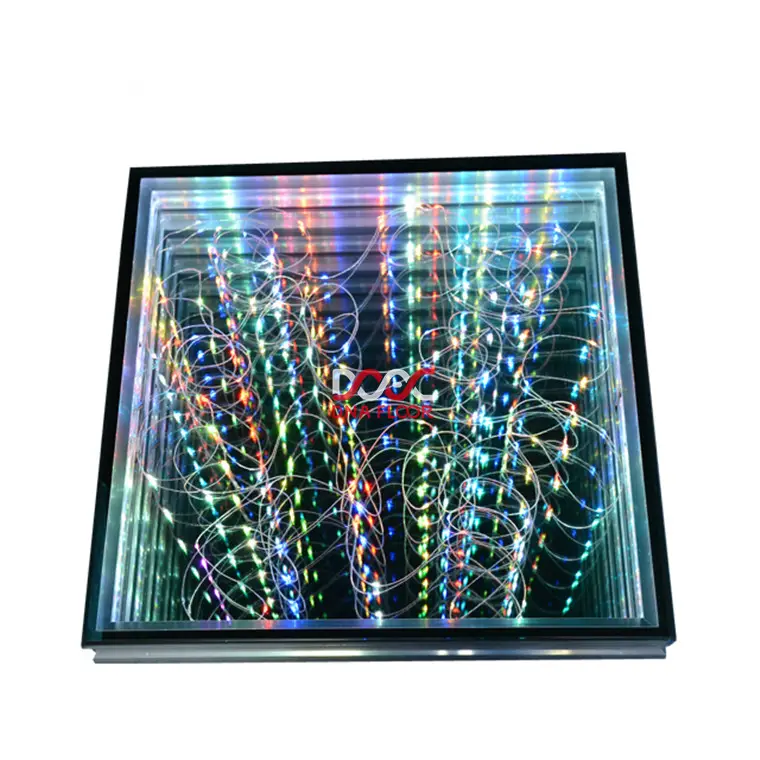 New Design Products 2019 Tempered Glass 3D Spark Wedding Led Dance Floor