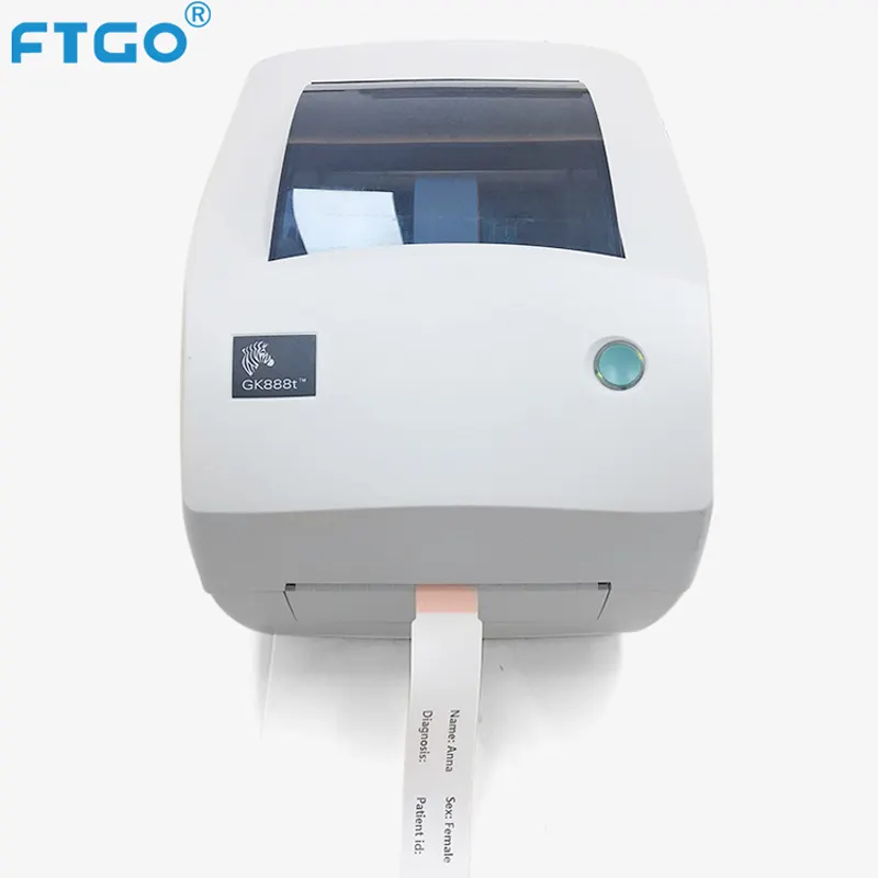 Imprimante d'étiquettes thermiques FTGO, machine à transfert thermique, zèbre GK888t pour bracelet, livraison gratuite