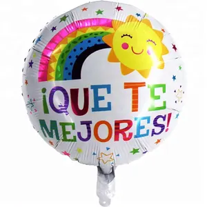 China round shaped colorful foil balloons in Spanish " you are the best" for party decorations.