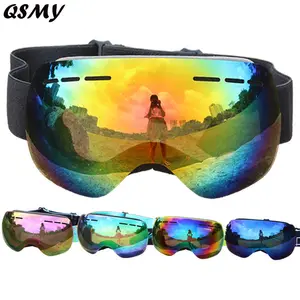 Free shipment hot sale ski goggles double lens UV anti-fog big spherical skiing snowboarding snow goggles