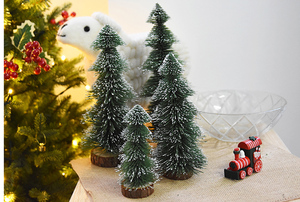 Pine Needle Artificial Flocked Snow Tower Shape Mini Table <strong>Top</strong> <strong>Christmas</strong> <strong>Tree</strong> 15-30cm Decoration Supplies - Product Image 2