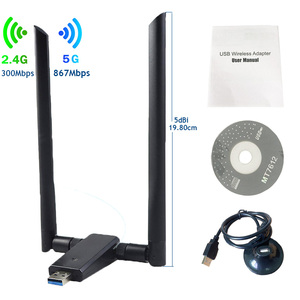 อะแดปเตอร์ไวไฟไร้สายแบบ <span class=keywords><strong>USB</strong></span> 802.11n รองรับความเร็ว 1200mbps ชิปเซ็ต MT7612 แบบดูอัลแบนด์ - Product Image 1