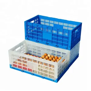 Cajas de plástico apilables para guardar huevos, cesta de almacenamiento plegable