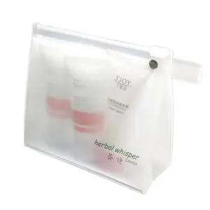 Display Promotion Small Durable And Biodegradable Frosted Clear EVA PVC Bag With Handle For Cosmetics