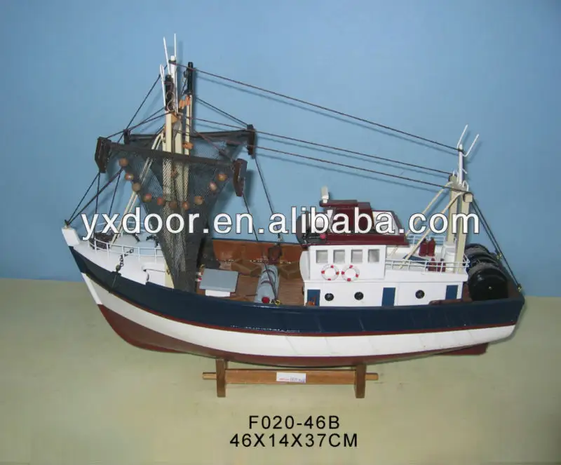 Wit Vissen schip model/45 cm lengte/houten boot model heet verkoop