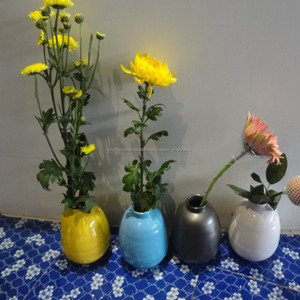 cerámica jarrón color sólido con diseño moderno / blanco, negro mate, amarillo, rojo <span class=keywords><strong>de</strong></span> cerámica del florero <span class=keywords><strong>de</strong></span> estilo - Product Image 6
