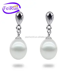 2022 new design natural freshwater 925silver wholesale very simple women earrings cultured pearl earring