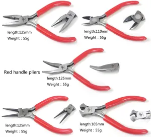 5pcs DIY Jewelry Tools Pliers Sets Round/Flat Nose Pliers/Side-Cutting Plier