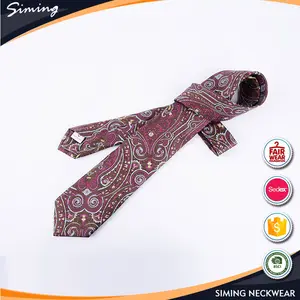 Cravate tricotée en soie imprimée de luxe personnalisée, cravate florale paisley en soie