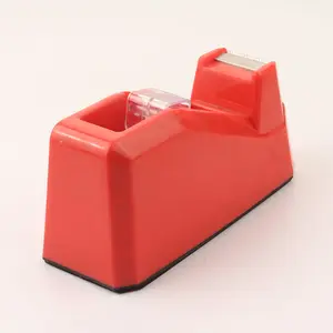 Dispensador de cinta de plástico para oficina y escuela, venta al por mayor, Color Rojo