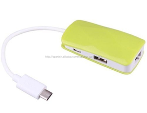 <span class=keywords><strong>Usb</strong></span> 3.1 tipo C a Ethernet más <span class=keywords><strong>Micro</strong></span> <span class=keywords><strong>USB</strong></span> 2 <span class=keywords><strong>PORT</strong></span> <span class=keywords><strong>2.0</strong></span> adaptador HUB - Product Image 1