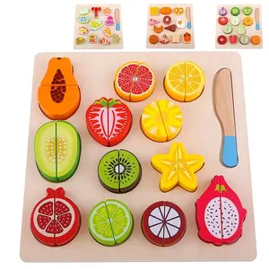 2021 Éducatifs pour enfants Simulation Fruits coupe légumes puzzle jouets En Bois Cuisine Enfants Jouets de Jeu de Rôle WFT12