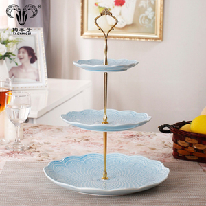 Europa Stile Pieghevole <span class=keywords><strong>In</strong></span> Oro 3 Tiers Della Decalcomania di <span class=keywords><strong>Ceramica</strong></span> Del Basamento Della Torta <span class=keywords><strong>per</strong></span> la Cerimonia Nuziale - Product Image 5