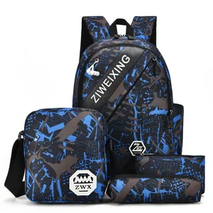 the best sale 1680d nylon waterproof backpack camouflage toiletry bag pen rucksack waist back pack 4 pcs set