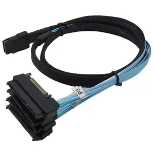 Mini SAS 36pin SFF-8087 to 4x 29pin SFF-8482 สายไฟ SATA