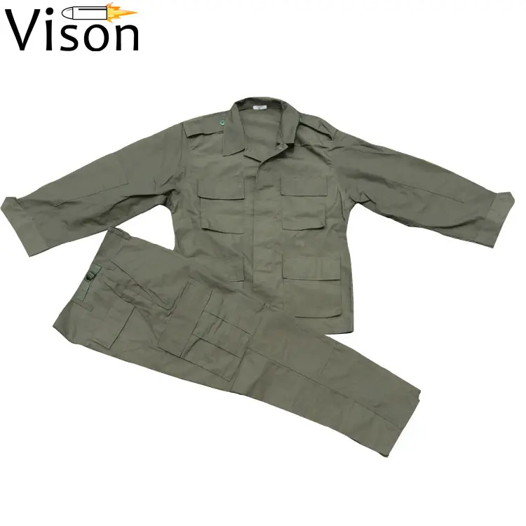 Vison green 4 pockets BDU suit mens uniform tactical clothing jacket camo camouflage uniform