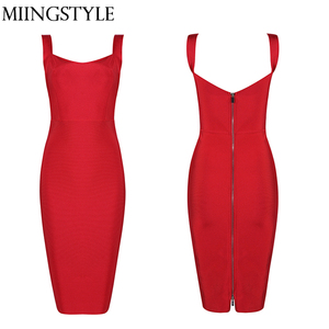 Top qualité européenne conception moulante dos nu sexy bandage rouge robe pour dame - Product Image 2
