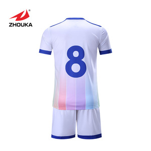 Presa di fabbrica di trasporto del Commercio All'ingrosso Magliette di <span class=keywords><strong>Calcio</strong></span> Set di Fare Il Vostro Proprio Disegno di <span class=keywords><strong>Calcio</strong></span> Kit di Breve di <span class=keywords><strong>Calcio</strong></span> Del Manicotto Jersey. - Product Image 2