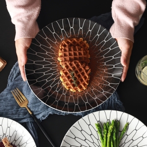 Morocco Phong Cách Gốm Vòng Tấm Mạng Lưới Pattern Pasta Tấm Giá Rẻ Phục Vụ Tấm Cho Nhà Hàng - Product Image 5