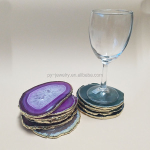 <span class=keywords><strong>Druzy</strong></span> Agata Fetta per Coppe di Vino, agata Fetta Sottobicchiere - Product Image 1